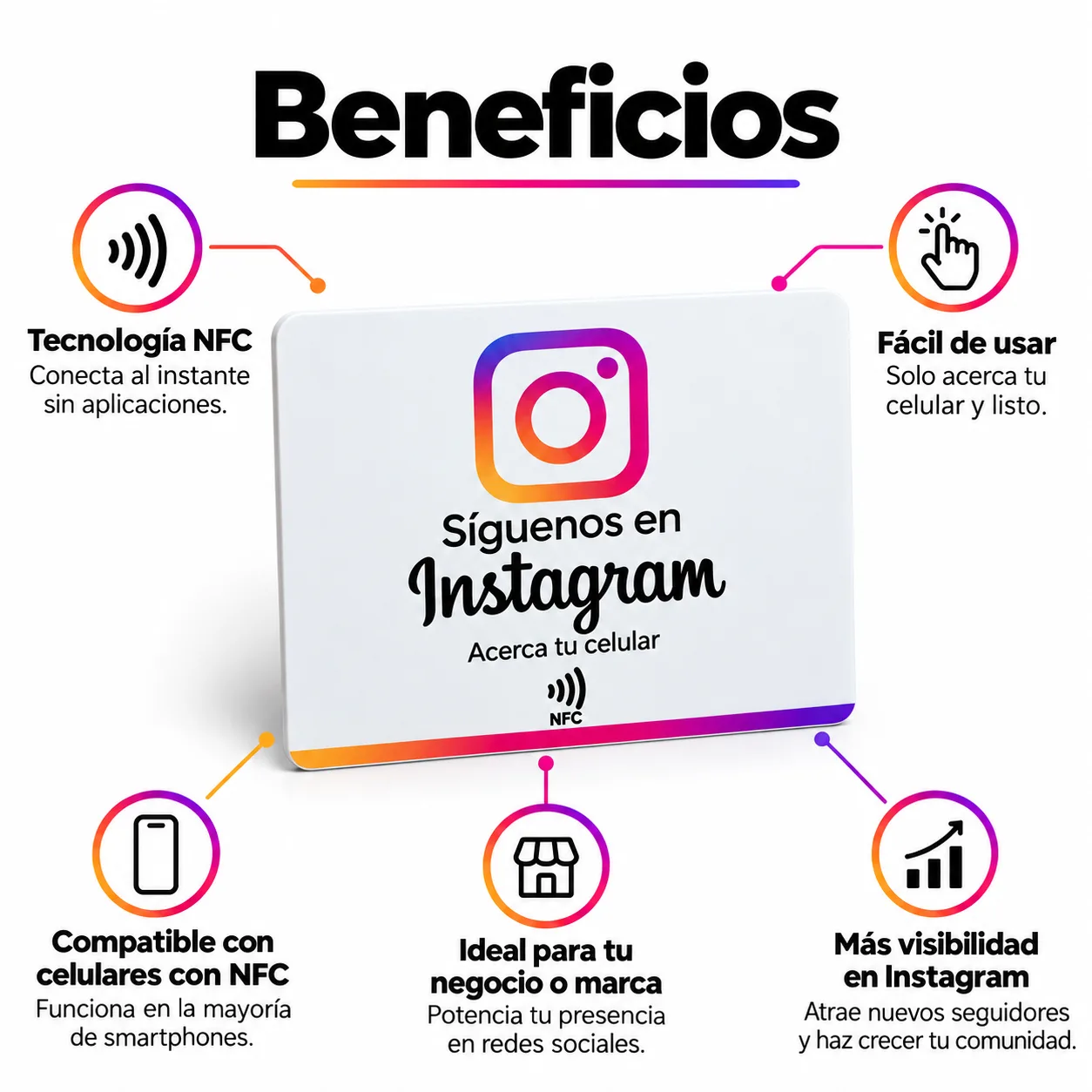 Letrero NFC para Instagram – Acceso Directo a tu Perfil