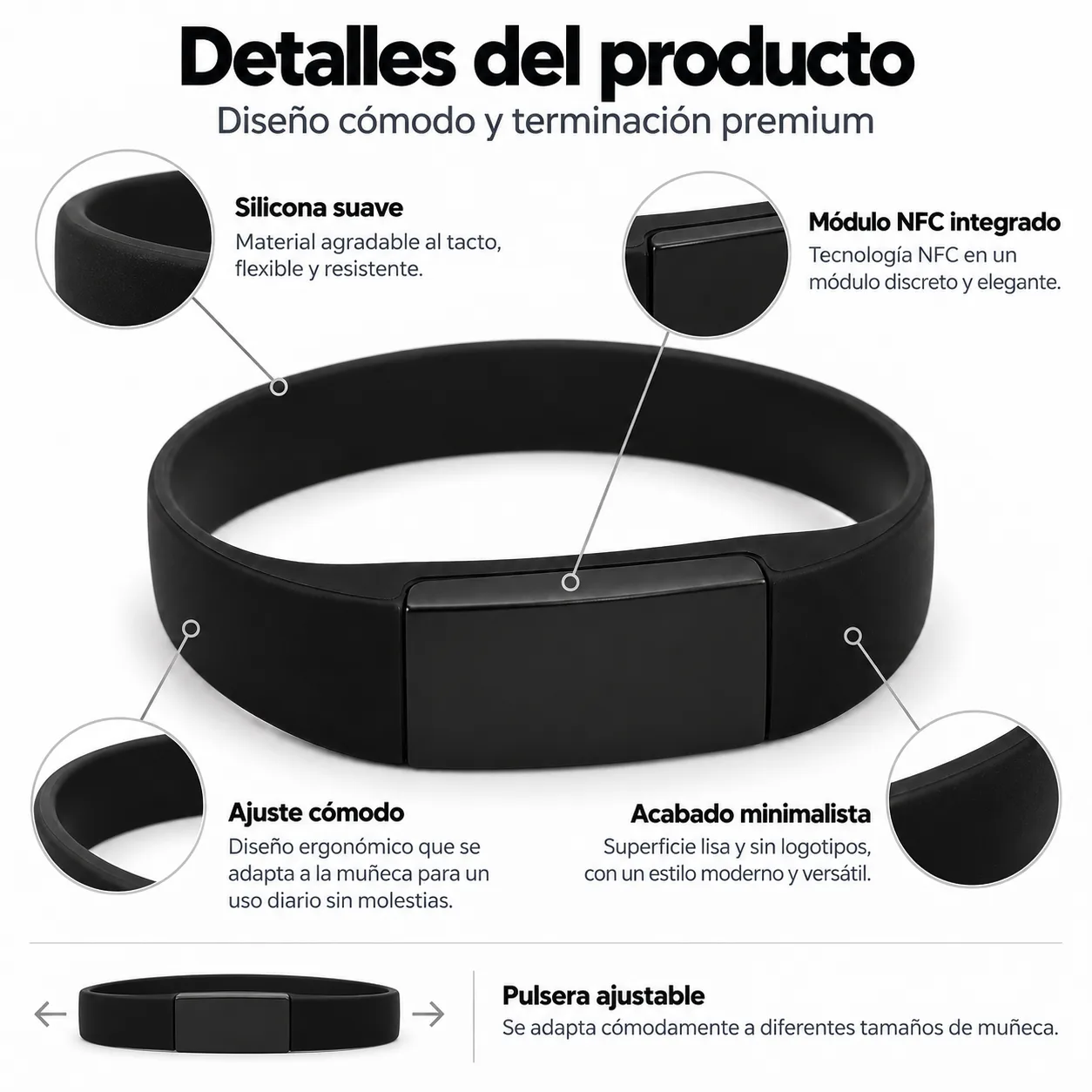Pulsera NFC Codificable – Lleva tu Enlace Siempre Contigo
