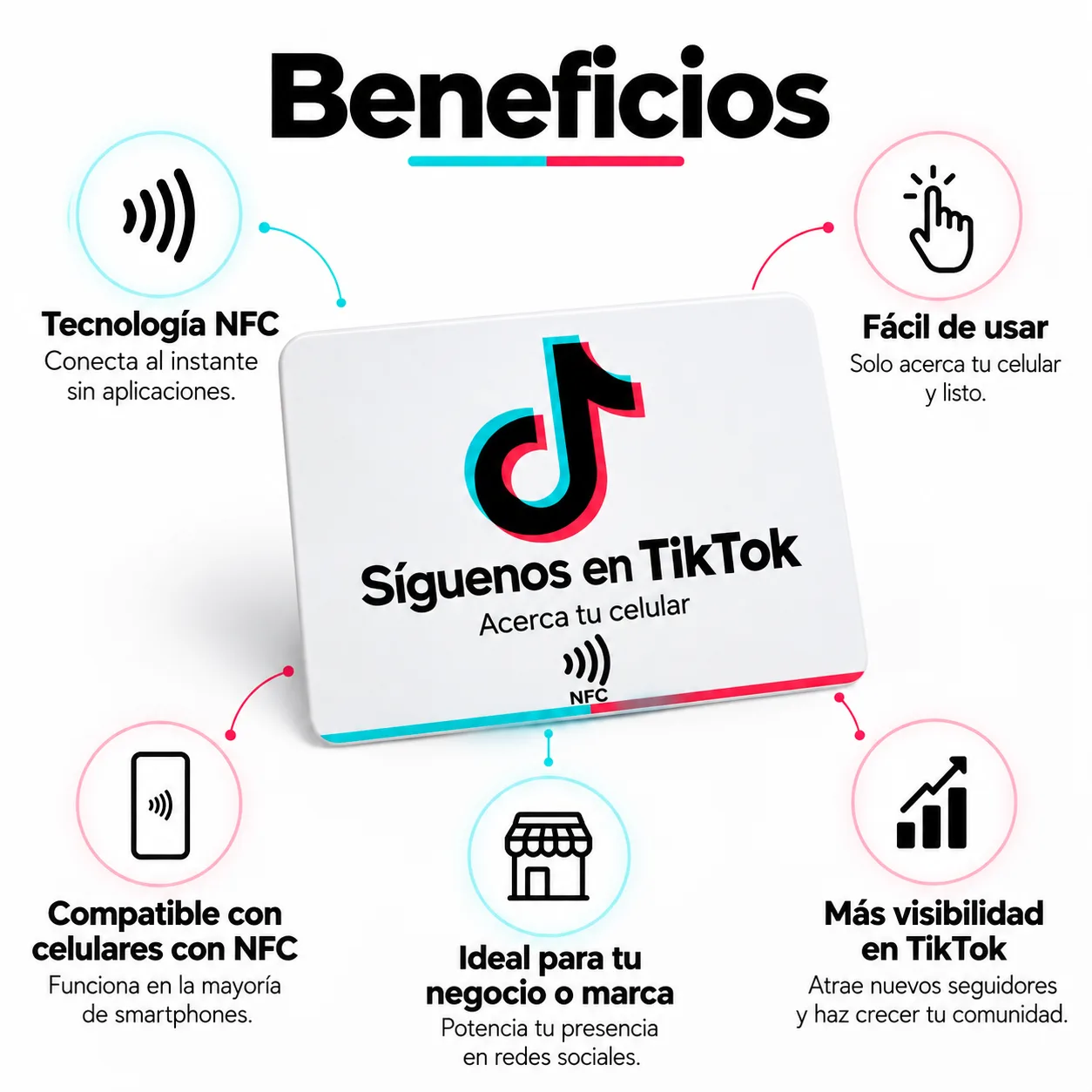 Letrero NFC para TikTok – Acceso Directo a tu Perfil
