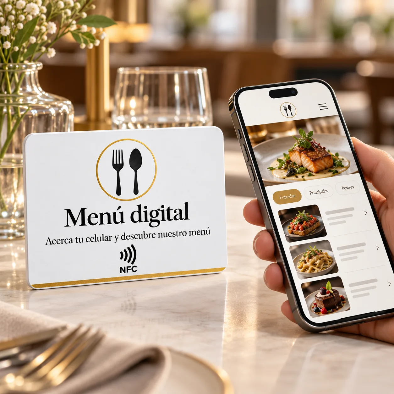 Tarjeta NFC para Menú Digital | Smartoken Chile