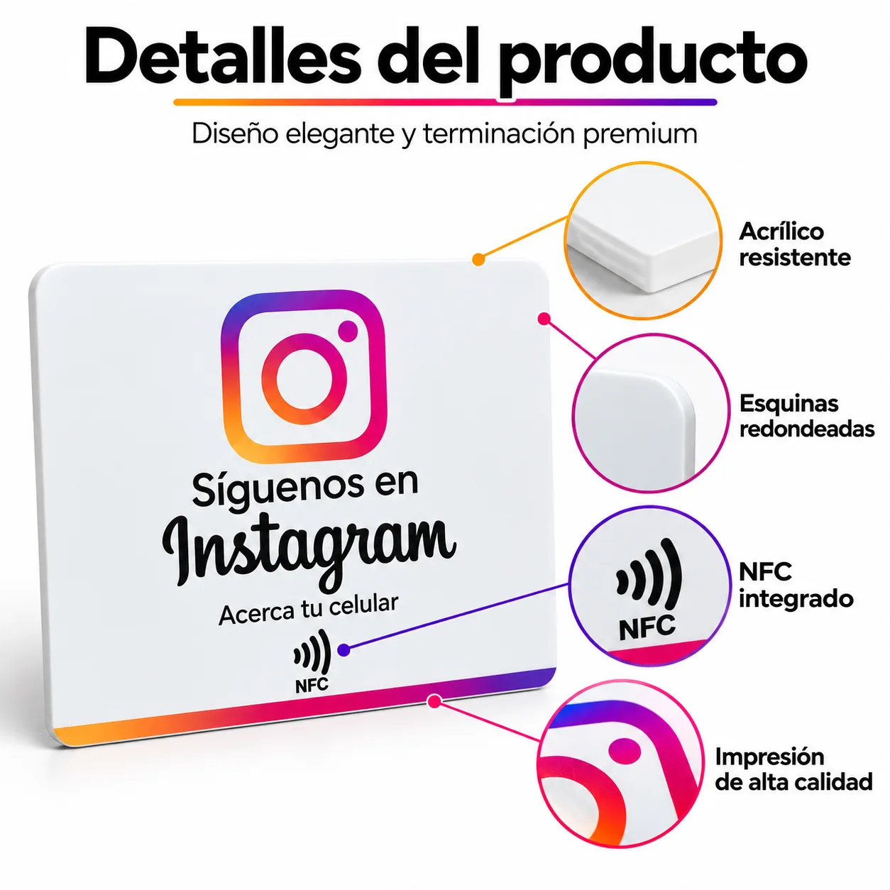 Letrero NFC para Instagram – Acceso Directo a tu Perfil