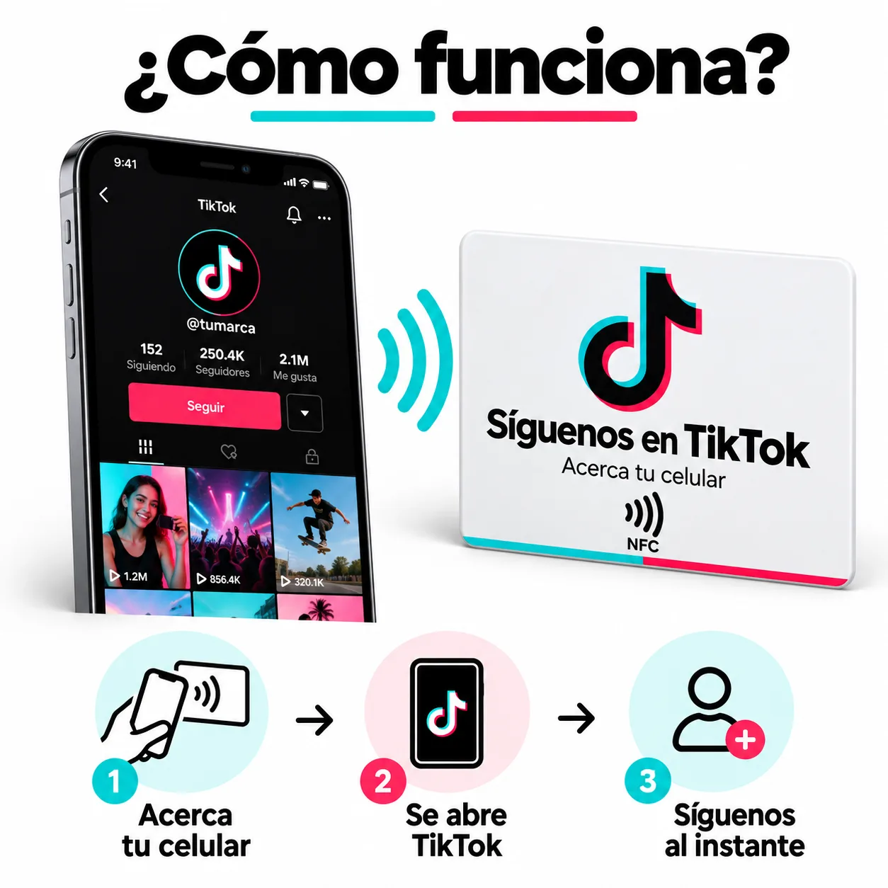 Letrero NFC para TikTok – Acceso Directo a tu Perfil