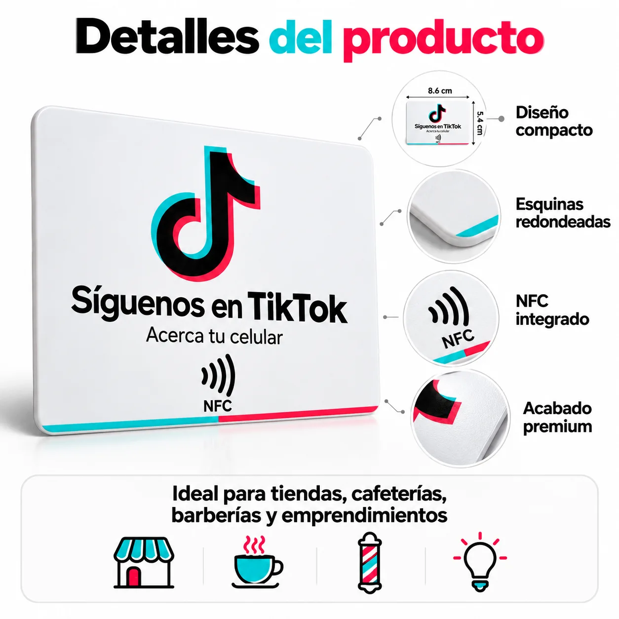 Letrero NFC para TikTok – Acceso Directo a tu Perfil